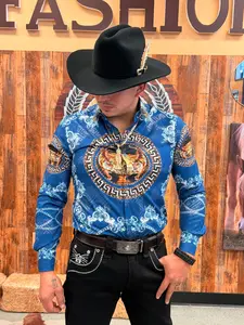 Men Wester shirt blue