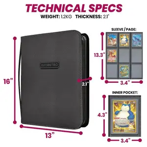 Toploader Binder for 216 Toploaded cards & 4 Slab pockets by EvoRetro