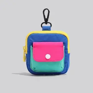 New Dopamine Color Mini Wallet, Portable Small Car Keychain Accessory, Zipper Earphone Bag, Handbag Accessories, Trendy and Compact