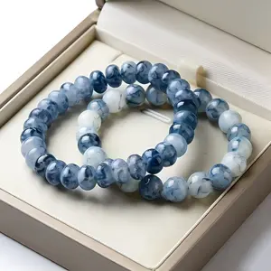 1 piece handmade blue and white porcelain glass bracelet, high quality bracelet, birthday gifts for men and women, blessing bracelet for couples and friends, fashion accessories also suitable for Christmas, Teachers' Day, Mother's Day and Father's Day