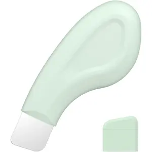 Blackhead Remover Tool, Stainless Steel Face Scraper for Deep Cleansing, Skin Scrubber Face Spatula with Silicone Cover, Nose Blackhead Remover, Skin Care Tool for Men and Women