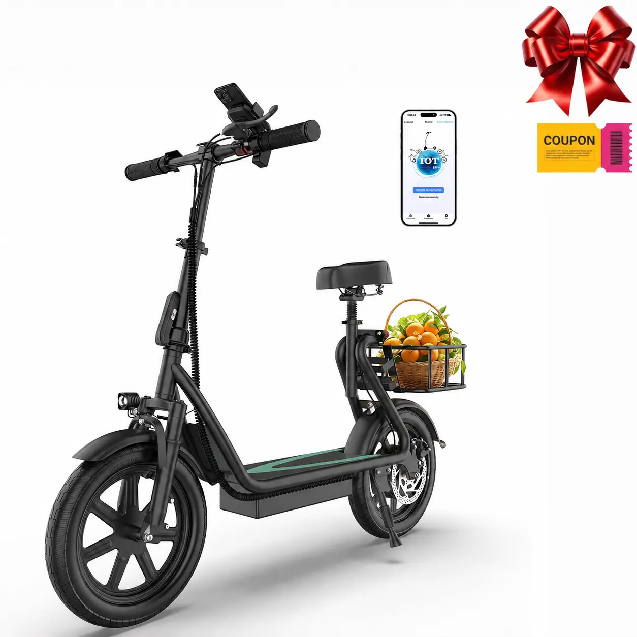 Electric Scooter, 500W Motor, Top Speed 22 MPH, Long Battery Life, 22-28 Miles per Charge, LCD Display, Dual Braking System Commuter Scooter for Adults.SummerWins,Father's Day Gife