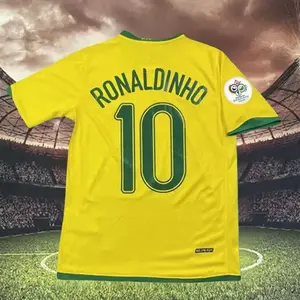 2006 Brazil home Ronaldinho 10 short sleeve Soccer jerseys