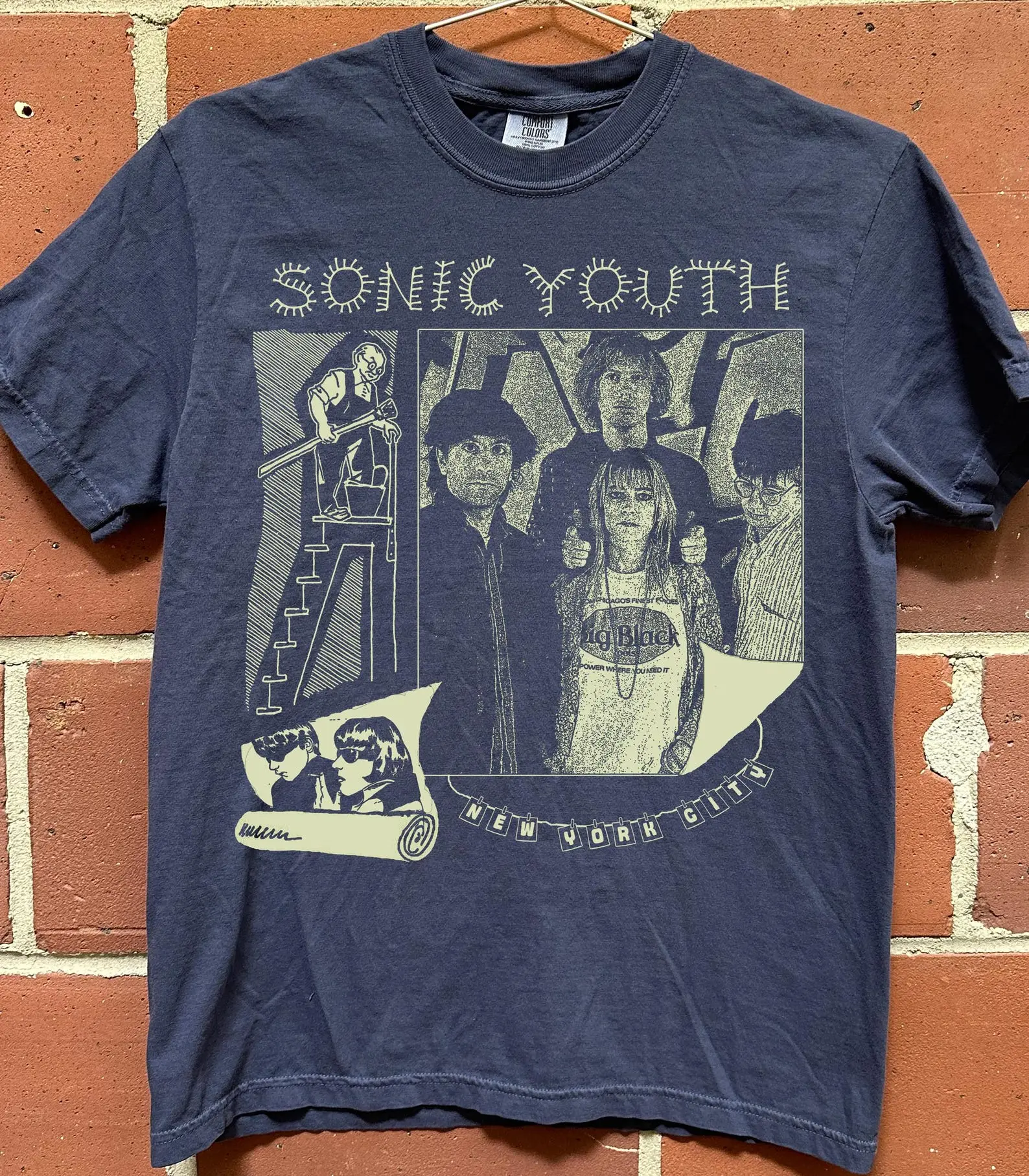 Menswear Sonik Youth Fan Art Graphic T-Shirt - Short, Breathable Cotton Fabric Unisex Casual Shirt