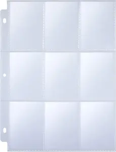 36 Pack 9 Pocket Page Protector, Holds 324 Cards, Trading Card Sleeves Page Clear Sheet Protector Pages for 3 Ring Binder, Card Sheets for Standard Size Cards