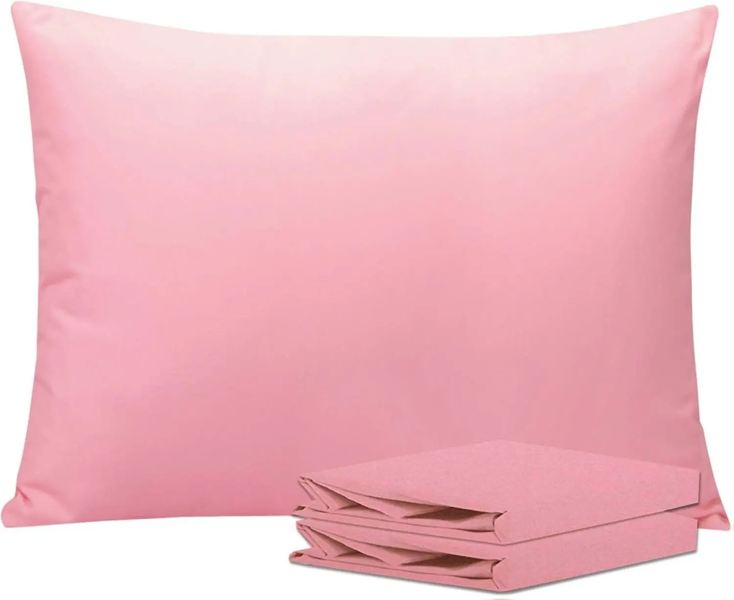 Standard Pillowcase Set - 2 Pack Brushed Microfiber 20x26 Pillowcases - Soft, Wrinkle-Free, Fade-Resistant, Stain-Resistant, Pink Pillowcases with .