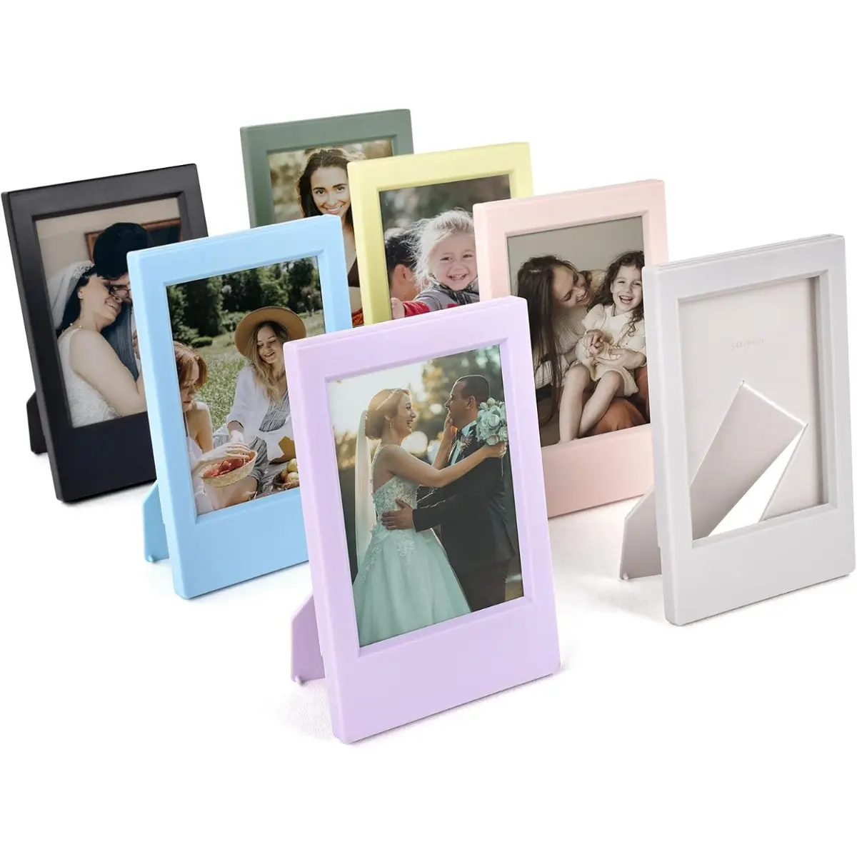High Quality ABS Photo Frame Set - 7 Pcs 2x3 Vertical Classic Sewing Accessory, Fits Fuji Instax Mini, Ideal for Decor, Gift Use