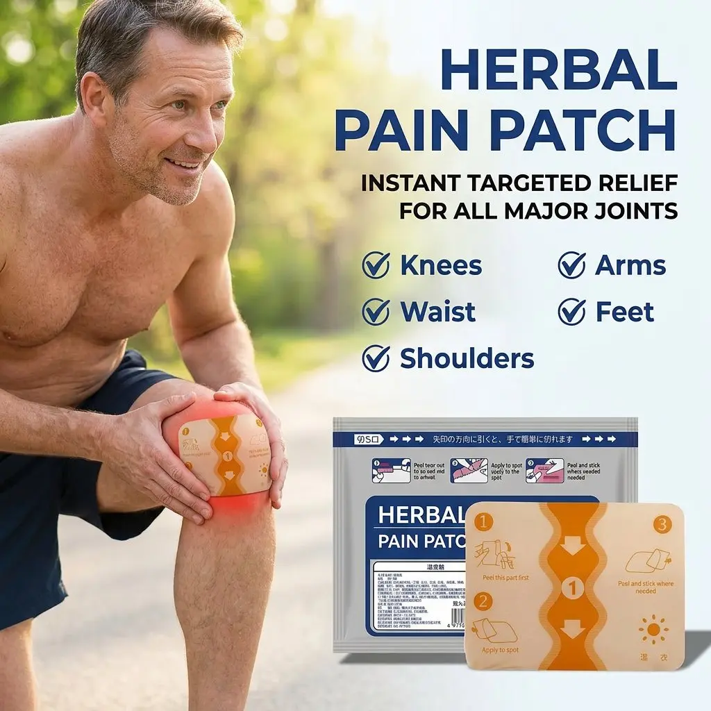Natural Herbal Heat Patches for Joint Comfort, Multi-Use Hypoallergenic Warming Patches Relieve Knee, Back, Shoulder & Arm Joint Soreness, Ideal for Arthritis Stiffness & Daily Muscle Relaxation