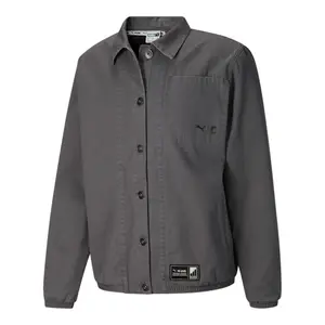 PUMA Mens X Cordae Button Up Jacket Athletic Outerwear Casual - Grey PUMA Mens X Cordae Button Up Jacket Athletic Outerwear Casual - Grey