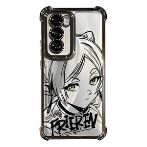 Frieren: Beyond Journey's End Pattern Aesthetic Electroplated TPU Casing For iphone 16 15 14 13 12 11 X XS PRO PLUS MAX Four Corners Anti-Fall Transparent Soft Silicone Gift Shockproof Protection Anti-Drop Protective Protector Phone Cases Shell Cover