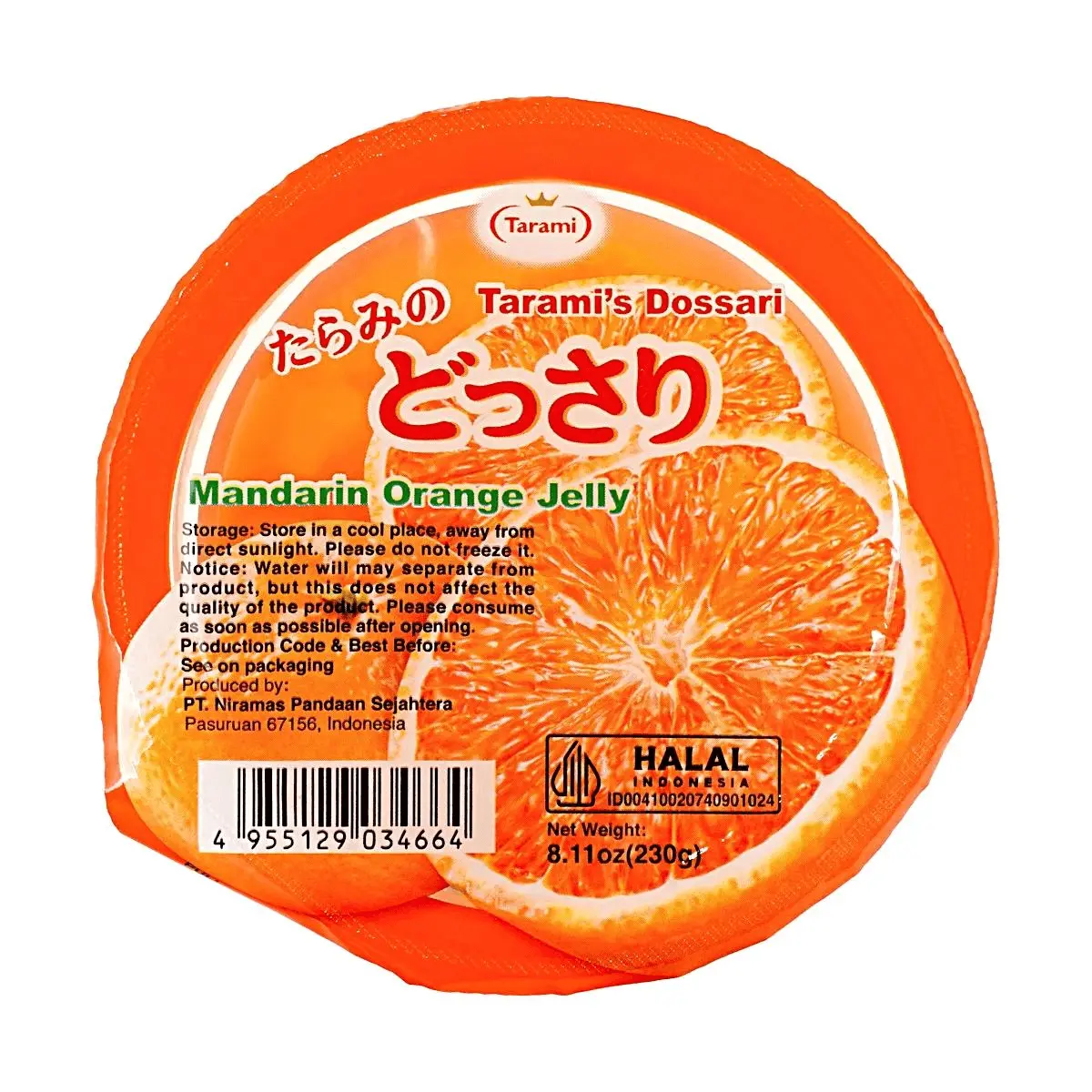 TARAMI Japanese Juicy Orange Jelly with Real Fruit Chunks - Refreshing & Fat-Cutting Dessert 230g