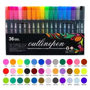 Glitter Markers Double Line Outline Shimmer Metallic Self Outline Pens for Christmas Art Drawing Writing Greeting Cards DIY Scrapbook Easter Eggs