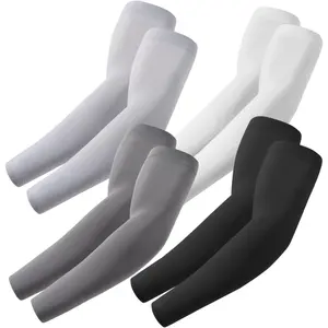 4 Pairs Cooling Compression Arm Sleeves, Unisex Lightweight Nylon Spandex with UPF 50+ Sun Protection for Driving & Outdoor Sports, Lightweight Compression Sleeve, Sheer