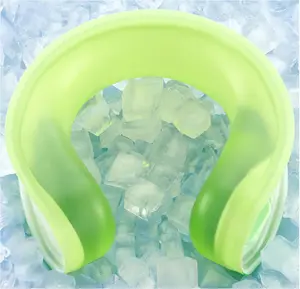 Neck Cooler for Summer Heat, Wearable Ice Pack Wrap for Outdoor, Sports, Workers, Reusable Cold Compress for Neck Shoulders, Injuries, Swelling and Pain Relief, Green