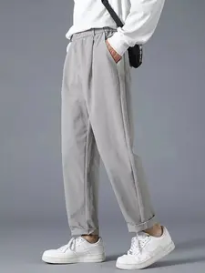 Men's Plus Size Casual Loose Fit Pleated Pants
