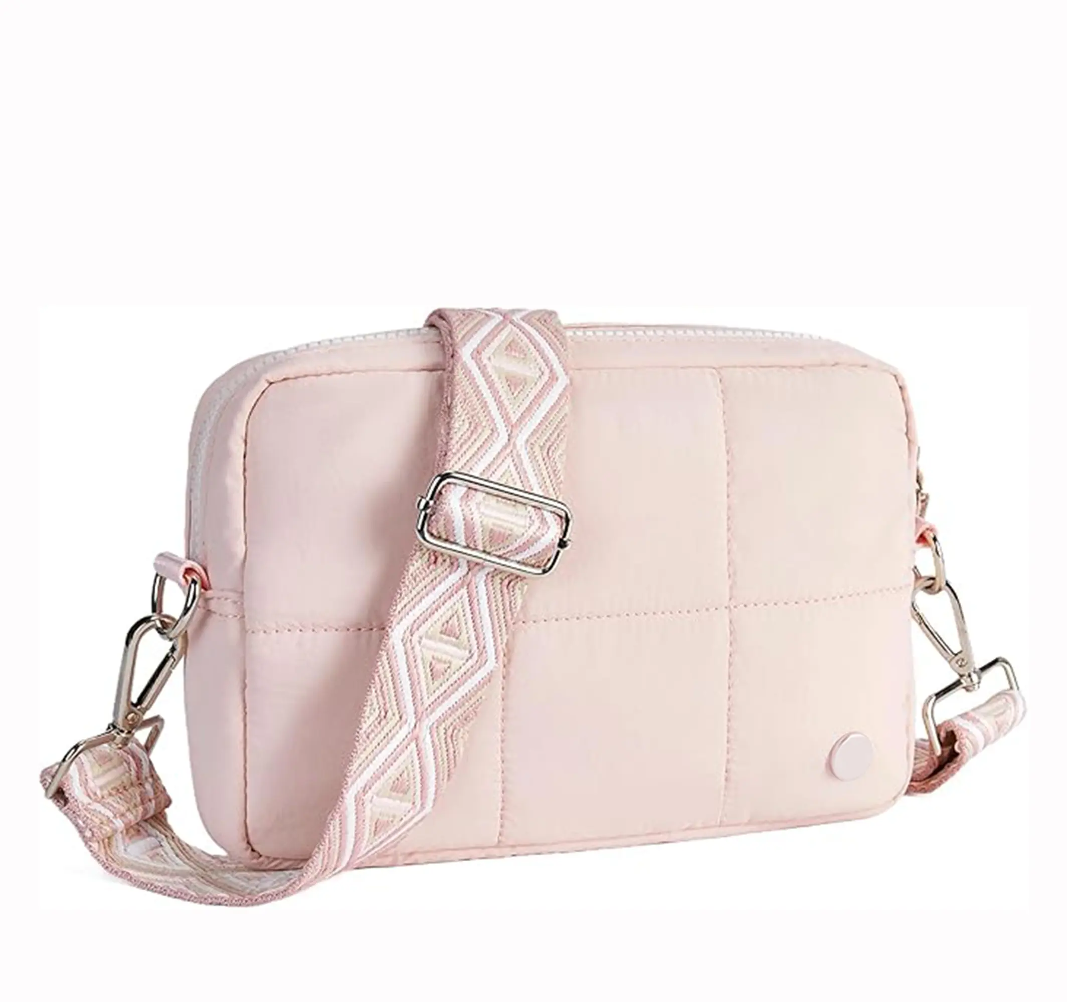 Quilted Down Bags Women's Quilted Puffer Crossbody Bag, Lightweight Waterproof Shoulder Purse with Adjustable Strap for Travel and Commuting, Crossbody Bags For Women