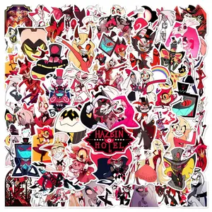 Hazbin Hotel Series Sticker, 50pcs/set Funny Decal Stickers Creative Cartoon Sticker, Decorative Craft Sticker for DIY Scrapbook & Journal & Notebook & Water Bottle