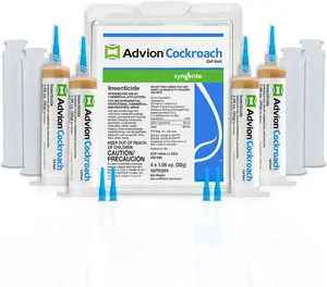 Advion Cockroach Gel Bait, 4 Tubes x 30-Grams, 4 Plunger and 4 Tips, German Roach Insect Pest Control, Indoor and Outdoor Use, Roach Killer Gel for American, German and Other Major Cockroach Species