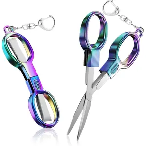 2 count Folding Stainless Steel Portable Mini Travel , Safety Lock Foldable Pocket Badge Small , -Purpose for Travel, , Office, Crafts, Sewing & Nurse Supplies