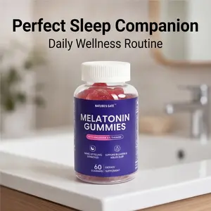 Nature's Gate Natural Melatonin Sleep Gummies (60-count) - Natural Sleep Aid Jelly, Adult Nighttime Wellness Dietary Supplement for Insomnia, Jet Lag