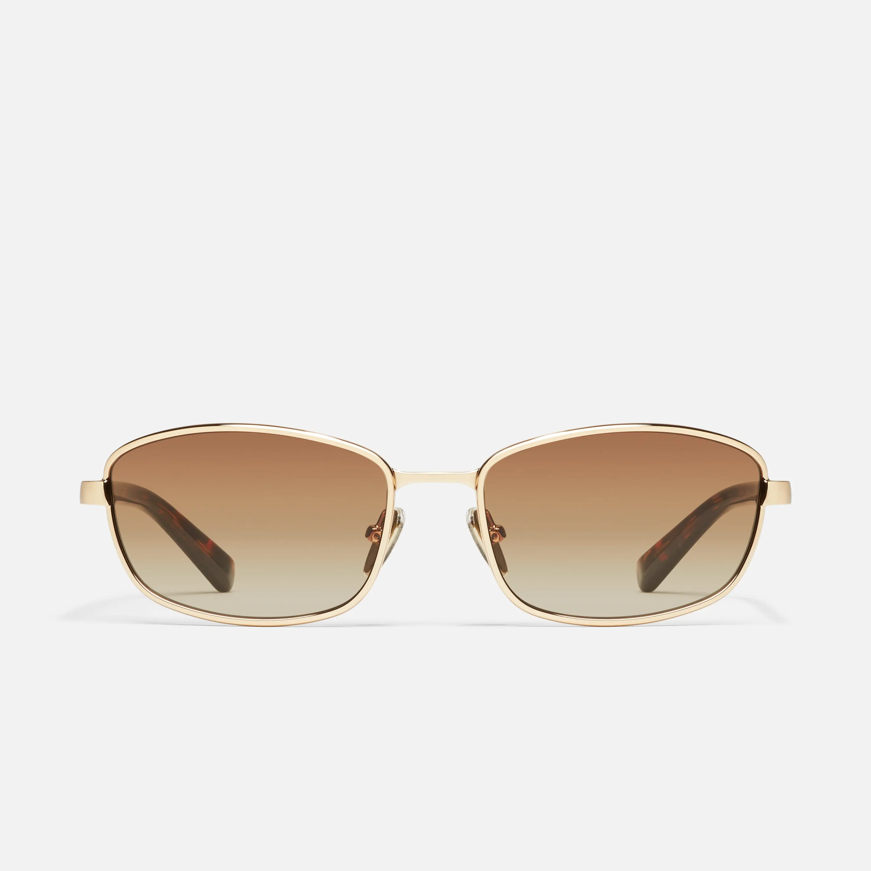 QUAY - TEXT ME Sunglasses - 90s Inspired Narrow Rectangular Wrap Frame with Adjustable Silicone Nose Pads & Standard Arms