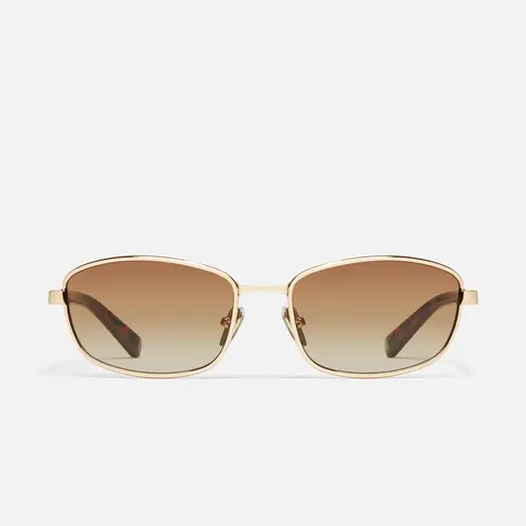 QUAY - TEXT ME Sunglasses - 90s Inspired Narrow Rectangular Wrap Frame with Adjustable Silicone Nose Pads & Standard Arms