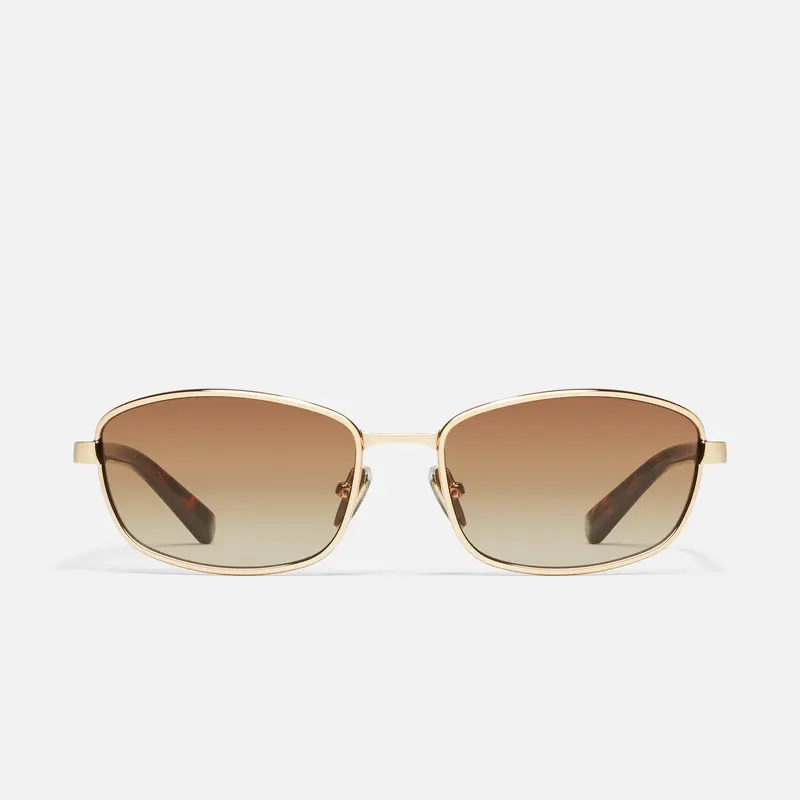 QUAY - TEXT ME Sunglasses - 90s Inspired Narrow Rectangular Wrap Frame with Adjustable Silicone Nose Pads & Standard Arms