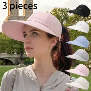 3-Pack UPF Sun Protection Baseball Hat for Men and Women - Baseball Cap, Lightweight, Adjustable Velcro Closure, Wide Brim Outdoor Sports Hat, All-Season Elastic Design