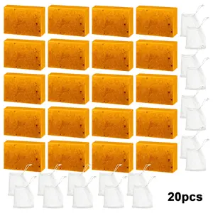 20PCS Honey Lemon Turmeric Soap 100G Set,  Body Cleansing Daily Moisturizing Natural Blend Skin Repair Hydrating &Turmeric Set Series.
