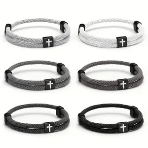 Adjustable Braided Cross-Knot Bracelet for Men Stylish Everyday Wear Ideal Birthday or Anniversary Gift for Boyfriend