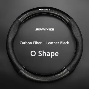 D Type/o Type Leather Car Steering Wheel Cover, Anti Slip, Compatible with Mercedes-Benz Amg W204 W205 W211 W212 W213 W176 Gla Cla