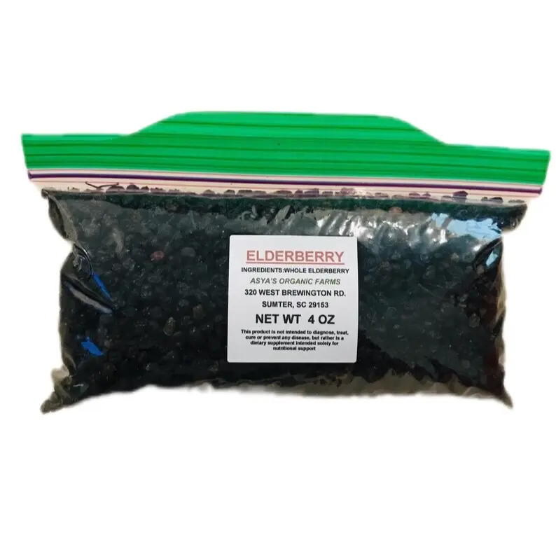 Organic Elderberry 4oz Tea/Dried Berries Organic Natural Beverage