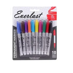 10 Color Fine Tip Permanent Markers, Fine Point Markers, Permanent Drawing Markers, Waterproof Quick Dry, Durable Ink Pens for Office & School Use, Ideal for Writing Notes
