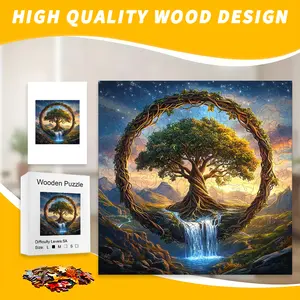High-Difficulty Irregular Tree of Life Wooden Puzzle Seamless Fit Exquisite Craftsmanship Vibrant Artwork Parent-Child Play Complete Pieces Fast Shipping Ideal Gift