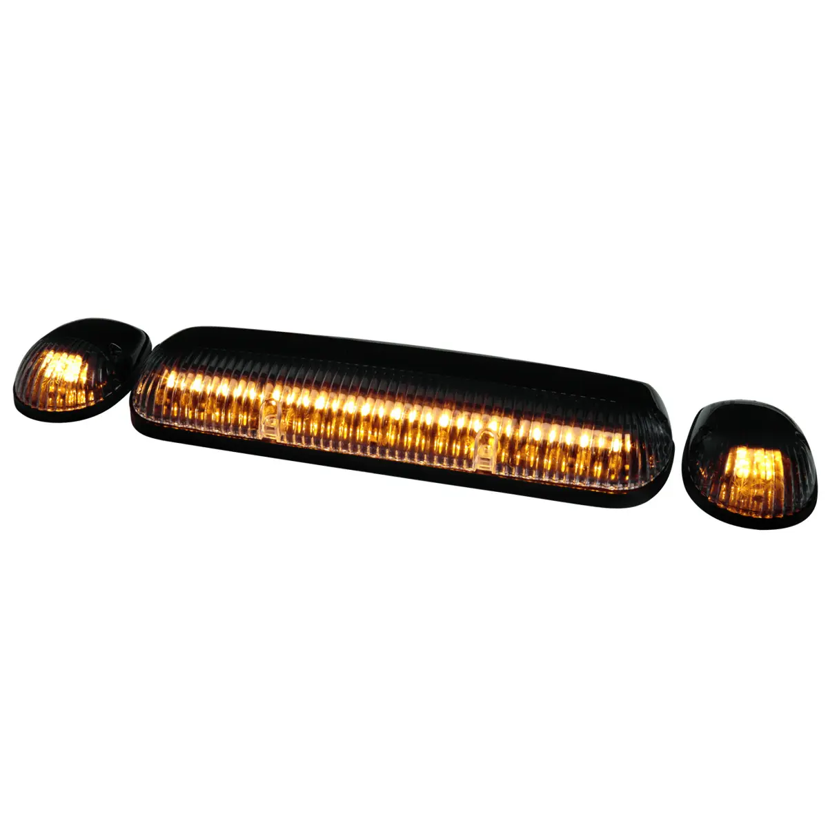 Universal 3PC Set Roof Cab Amber LED Lights (Black Housing/Smoked Lens) Universal 3PC Set Roof Cab Amber LED Lights (Black Housing/Smoked Lens)