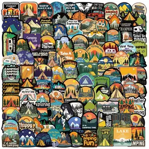 100pcs Cartoon Outdoor Camping Outdoor Graffiti Series Stickers, Suitable for Faith Based Designs Such As Scrapbooks, Diaries, Laptops, Water Bottles, Cars, Etc., As Gifts with Positive Information