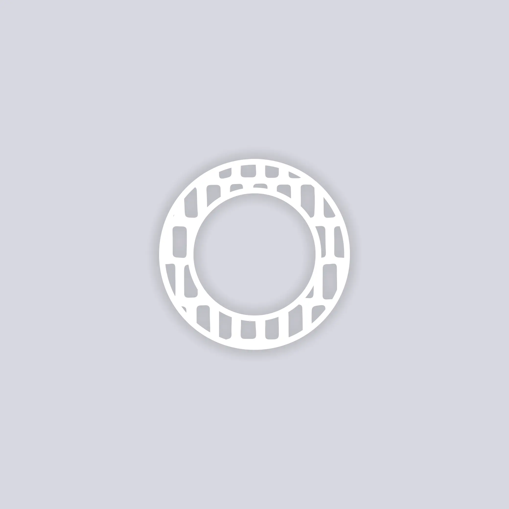 Brick Grid Circle Rim Clay Stencil