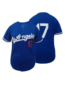 Women's Los Angeles #17 Baseball Jersey, Casual Sporty Short Sleeve Sportswear Breathable Baseball Shirt Perfect for Training and Competition, Daily Wear All Seasons