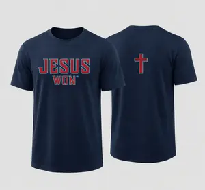 Jesus Won Christian Graphic T-Shirt, John 16:33 Faith Shirt, Retro Neon Christian T-Shirt, Religious Streetwear Apparel, Jesus Saves Worship Shirt