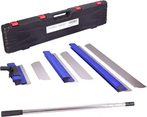 Drywall Tools Skimming  with Extension Handle - 12", 20" & 32"  with 2 Pack 0.3 mm , Construction Tools End Caps, Wall-Board with Outer Box in Blue