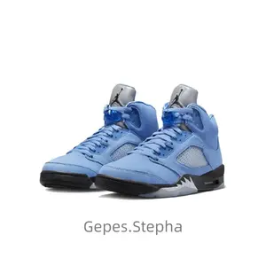 High-top basketball shoes, North Carolina blue trendy breathable sports shoes, unisex