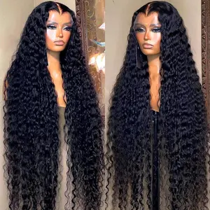 Bling Hair Deep Wave Lace Front Wig 13x4 13x6 HD Lace Frontal Human Hair Wigs 180% Density Nature Color For Women