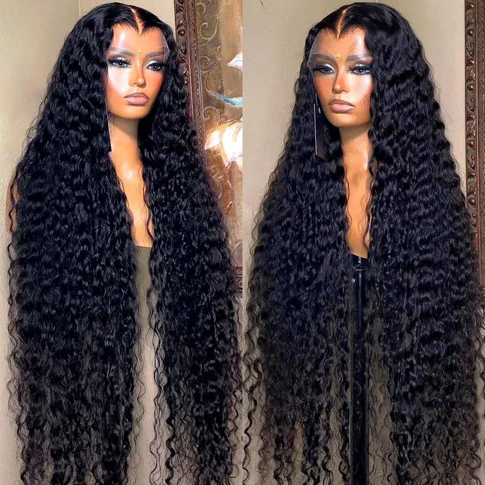 Bling Hair Deep Wave Lace Front Wig 13x4 13x6 HD Lace Frontal Human Hair Wigs 180% Density Nature Color For Women