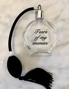 Large Black Tears Perfume bottle with atomizer