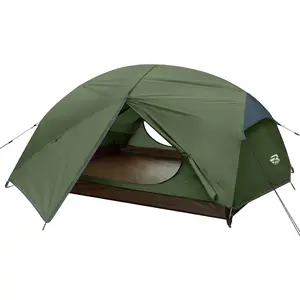 Camping Tent for 2-3 Person, Lightweight Backpacking Tent  Windproof Two Doors Easy Setup Double Layer Outdoor Tents for 3 to 4 Seasons, Suitable for Outdoor,Hiking,Camping