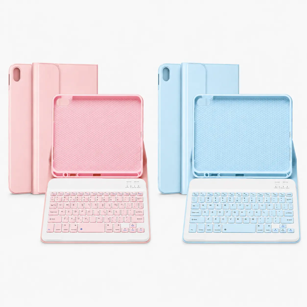 iPad 11th and 10th Generation Keyboard Case Compatible with iPad A16 2025 11 Inch and iPad 10th Gen 2022 10.9 Inch Detachable Bluetooth Keyboard Case with Pencil Holder Square Keycaps（This product does not include an iPad）