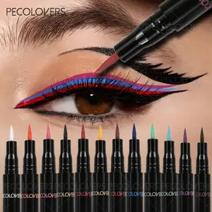12PCS/Set Waterproof Long-Wearing Liquid Eyeliner, Quick Drying, Easy Coloring, Eyeliner Pen, Eye Makeup Supplies, Perfect for Creating Dramatic Looks, Longwear Eye Liner