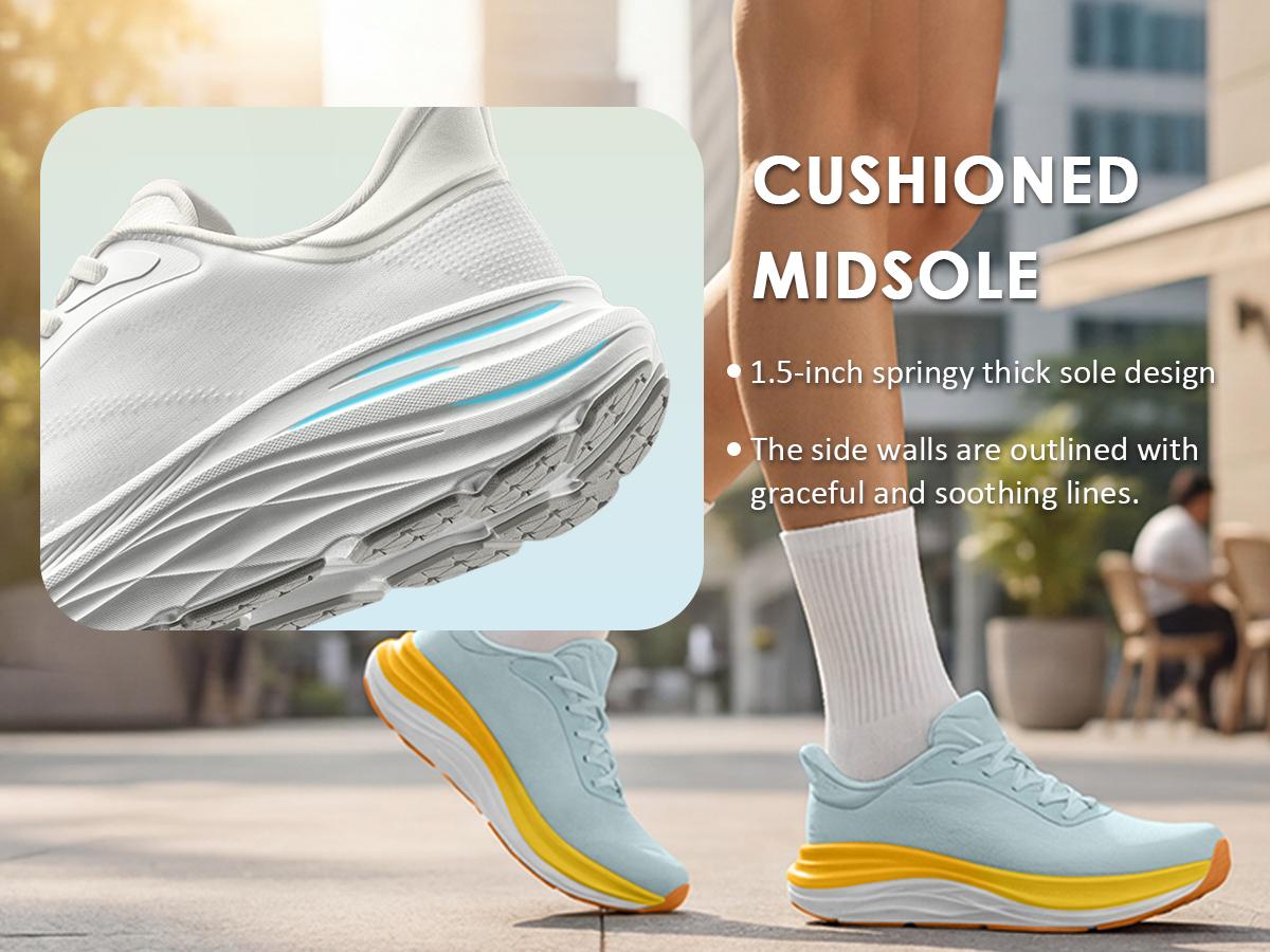 Vilanva Women's Walking Shoes Cushion Running Tennis Shoes Non-Slip Comfortable Workout Gym Sports Athletic Fashion Sneakers