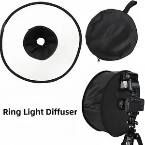 Soft Light Box Diffuser 46x16cm Foldable Ring Flash Softbox for Photography, Round Softbox with Camera Flash Storage Bag