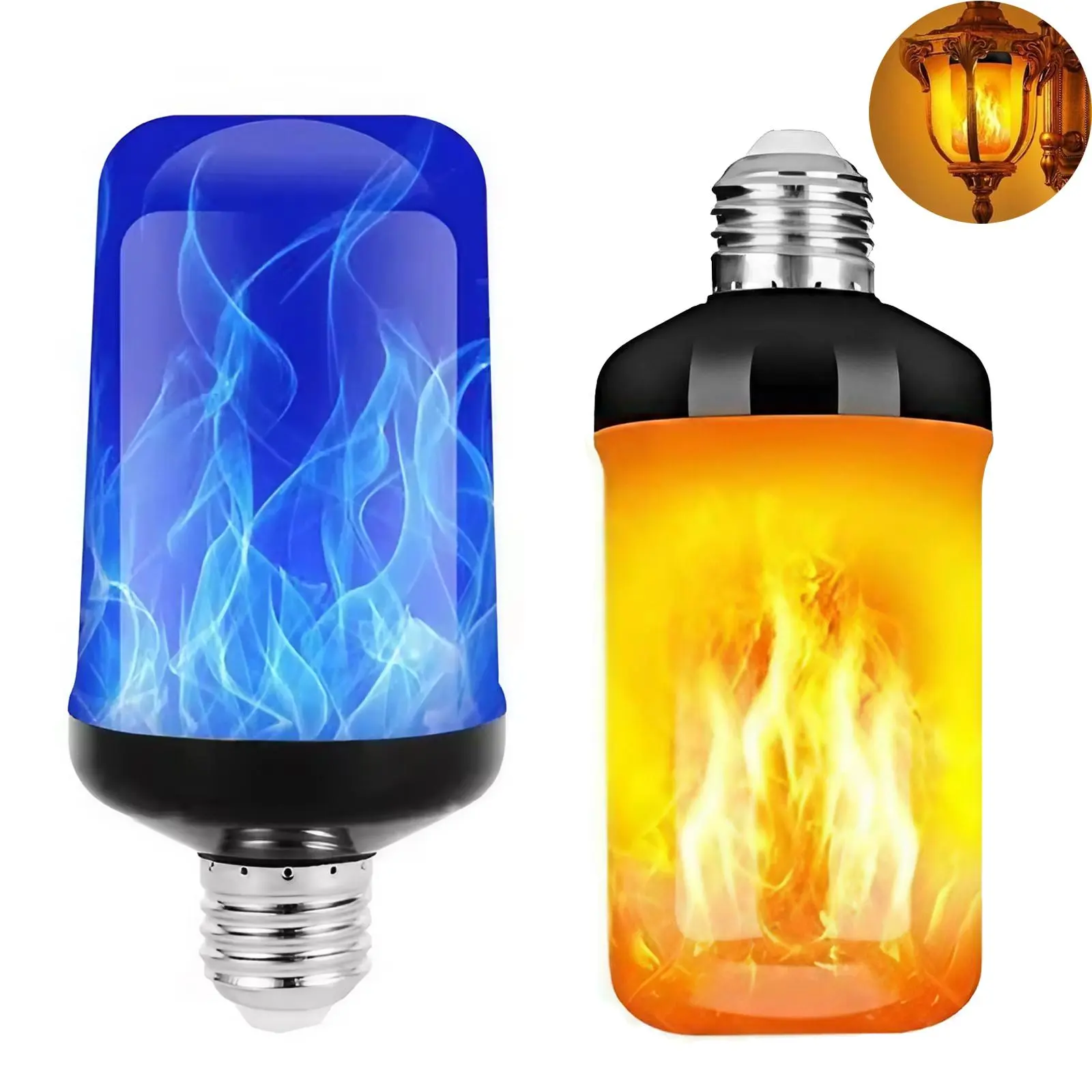 E27 Base Simulation Flame Effect LED Bulb, Gravity Sensor LED Bulb with 4 Modes, Decorative Light Bulb for Home Party, Dynamic Led Lights, Vibrant Led Lights, Flickering Flame Bulbs, Atmosphere Light